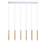 LED-hanglamp Cheia plexiglas/massief eikenhout