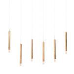 LED-hanglamp Cheia plexiglas/massief eikenhout