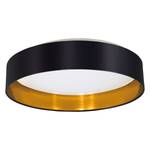 LED-plafondlamp Maserlo IV geweven stof/kunststof - 1 lichtbron - Zwart/goudkleurig