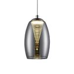 Suspension LED Metropolis Spiral I Verre / Acier - 1 ampoule - Noir / Chrome