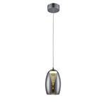 Suspension LED Metropolis Spiral I Verre / Acier - 1 ampoule - Noir / Chrome