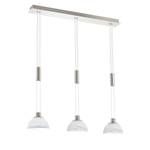 Suspension LED Montefio II Verre albâtre / Acier inoxydable - 3 ampoules