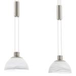 LED-Pendelleuchte Montefio II Alabaster-Glas / Edelstahl - 3-flammig