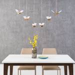 LED-hanglamp Nufaru plexiglas/massief eikenhout