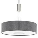 LED-hanglamp Romao I linnen/staal - 1 lichtbron - Grijs - Diameter lampenkap: 53 cm