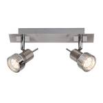 Spot LED sur rail Kassandra 2 ampoules Métal argenté, chromé