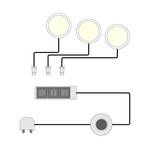 LED-Unterbauspot Baltinava (3er-Set) Blau