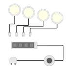 LED-Unterbauspot Baltinava / Paxton 4er-Set - Blau