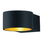 LED-wandlamp Lacapo metaal - 1 lichtbron - Zwart/goudkleurig
