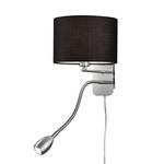 LED-wandlamp mat nikkelkleurig metaal 1 lichtbron - Afrikaanse wengéhouten look