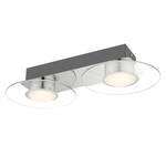 LED-wandlamp Parda II glas/staal - 2 lichtbronnen