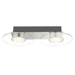 LED-Wandleuchte Parda II Glas / Stahl - 2-flammig