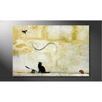 Foto op canvas Banksy No. 8 canvas - beige/geel