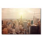 Foto op canvas New York Retro canvas - bruin/beige