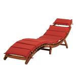 Chaise longue Ipanema I Eucalyptus massif / Textile rouge