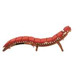 Chaise longue Ipanema I Eucalyptus massif / Textile rouge