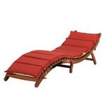 Chaise longue Ipanema I Eucalyptus massif / Textile rouge