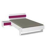 Jugendbett Hilight Weiß / Pink - 140 x 200cm - 1 Nachttisch