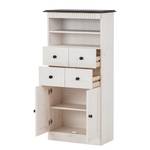 Armoire colonne Senna Pin massif - Blanc / Havane