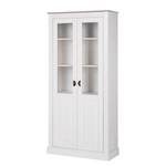 Meuble vitrine Neely Pin massif - Blanc / Gris