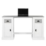 Schreibtisch Neely I Kiefer massiv - Weiß / Grau