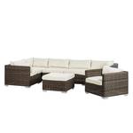 Loungeset Royal Comfort (7-delig) polyrotan bruin/beige