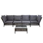 Loungegruppe Kylo III (5-teilig) Webstoff / Polyrattan - Grau / Anthrazit