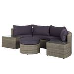 Loungegruppe Paradise Lounge III (6-teilig) - Polyrattan / Webstoff - Braun / Deep Taupe