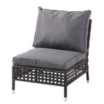 Loungefauteuil Kylo geweven stof/polyrotan - grijs/antracietkleurig