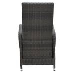 Loungefauteuil Lesura I echt leer/polyrotan - grijs/bruin