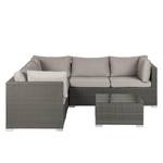 Loungeset Paradise Lounge III (4-teilig) Polyrattan / Webstoff - Grau / Hellgrau