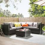 Loungeset Paradise Lounge III (4-teilig) Polyrattan / Webstoff - Grau / Hellgrau