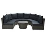 Loungesitzgruppe Rondo (4-teilig) Polyrattan / Webstoff - Anthrazit / Braun