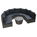 Loungesitzgruppe Rondo (4-teilig) Polyrattan / Webstoff - Anthrazit / Braun