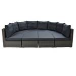 Loungesitzgruppe Rondo (4-teilig) Polyrattan / Webstoff - Anthrazit / Braun