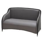 Loungesofa Lesura Echtleder / Polyrattan - Grau / Braun