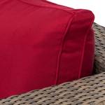 Loungebank Paradise Lounge 2-delige set - antracietkleurig polyrotan/rood