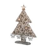 Sapin de Noël Lucas avec lampes tempête Marron - Bois manufacturé - Hauteur : 49 cm