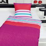 Biancheria da letto in makò-satin A righe fucsia/Rosso