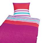 Biancheria da letto in makò-satin A righe fucsia/Rosso