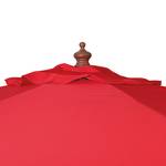 Sonnenschirm Teaklook Akazie massiv / Webstoff - Rot