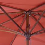 Sonnenschirm Teaklook Akazie massiv / Webstoff - Terracotta