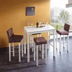 Table de bar Hartley Bois massif - Blanc - 105 x 65 cm