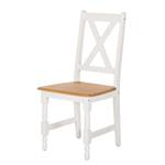 Chaises Edgware I (lot de 2) Pin massif - Miel / Blanc - Sans accoudoirs