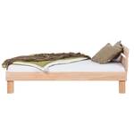 Lit en bois massif AresWOOD Duramen de hêtre blanc huilé - 140 x 200cm - Avec tête de lit