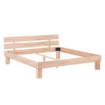 Massief houten bed AresWOOD Wit geolied kernbeukenhout - 200 x 200cm - Met hoofdeinde