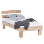 Lit en bois massif AresWOOD Chêne blanc huilé - 90 x 190cm - Avec tête de lit