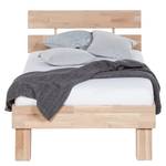 Massief houten bed AresWOOD Wit geolied eikenhout - 90 x 190cm - Met hoofdeinde