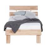 Massief houten bed AresWOOD Wit geolied eikenhout - 90 x 200cm - Met hoofdeinde