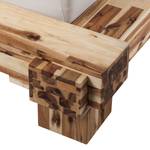 Massief houten bed Cali III massief acaciahout/kunstleer - acaciahout/bruin - 140 x 200cm